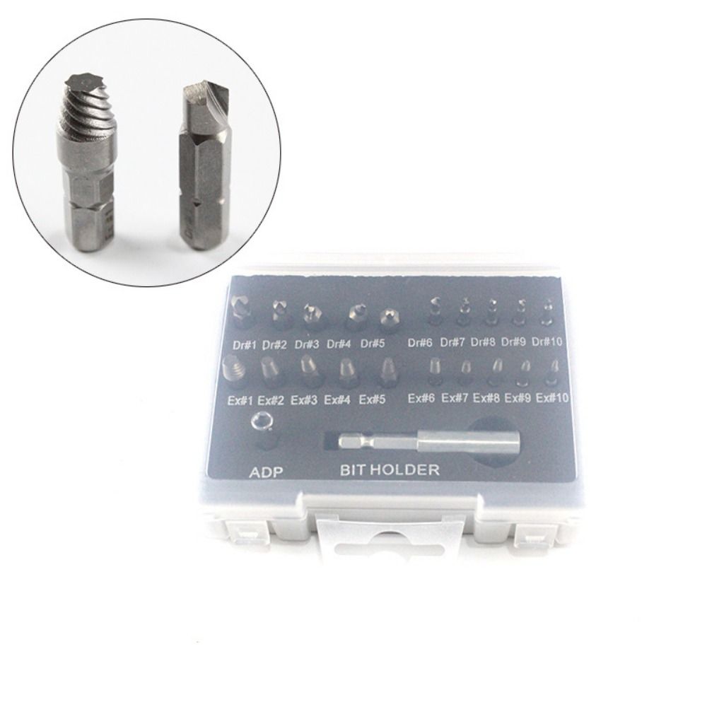 22Pcs Magnetic Extension Screw Extractor Set Broken Head Stripped Damaged Screw Extractor Easily Take Out Drill Bit Extractor