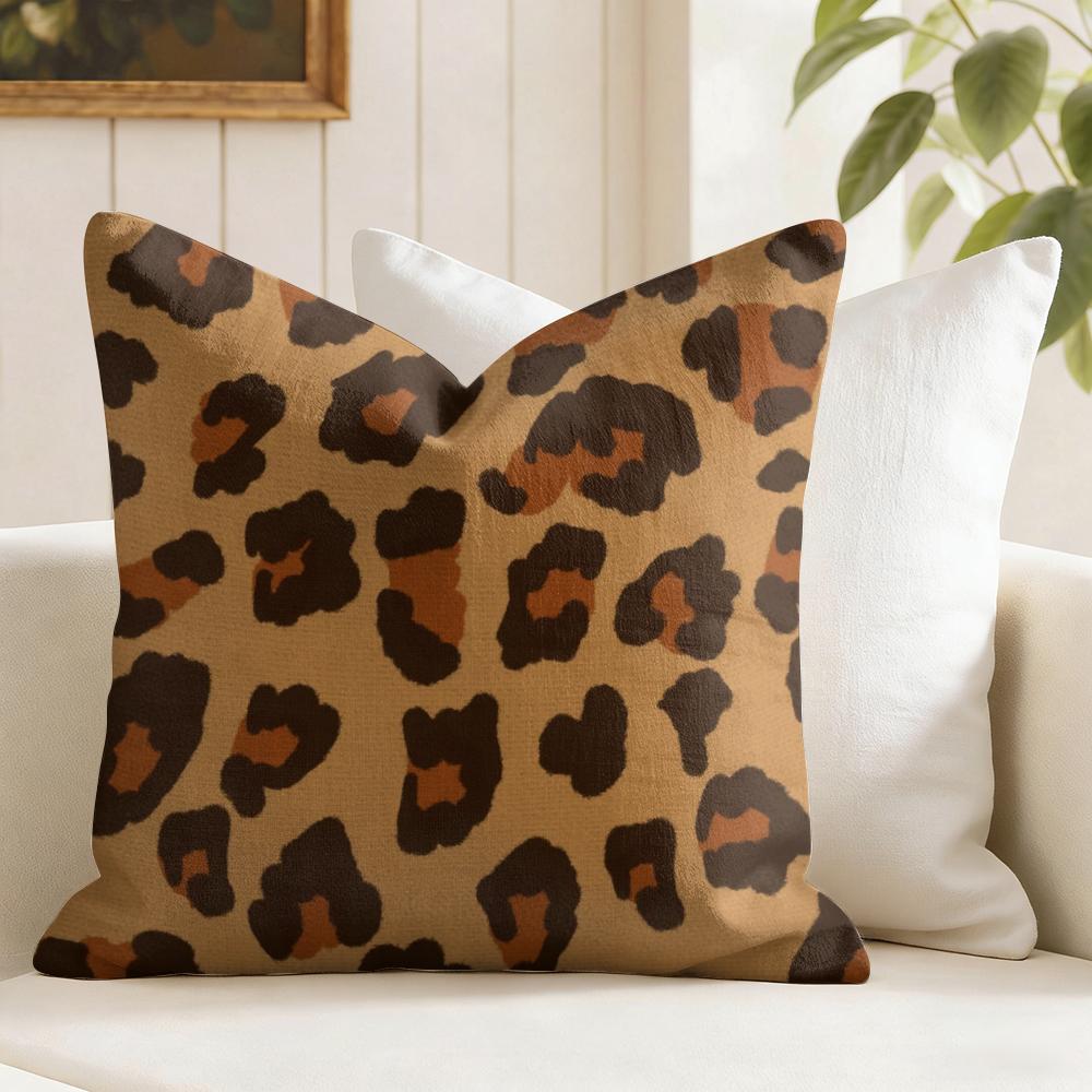 Classic Leopard Print Cushion Cover Eco Linen Pillow Case DoubleSided Print Breathable Durable Zipper Home Decor Gift
