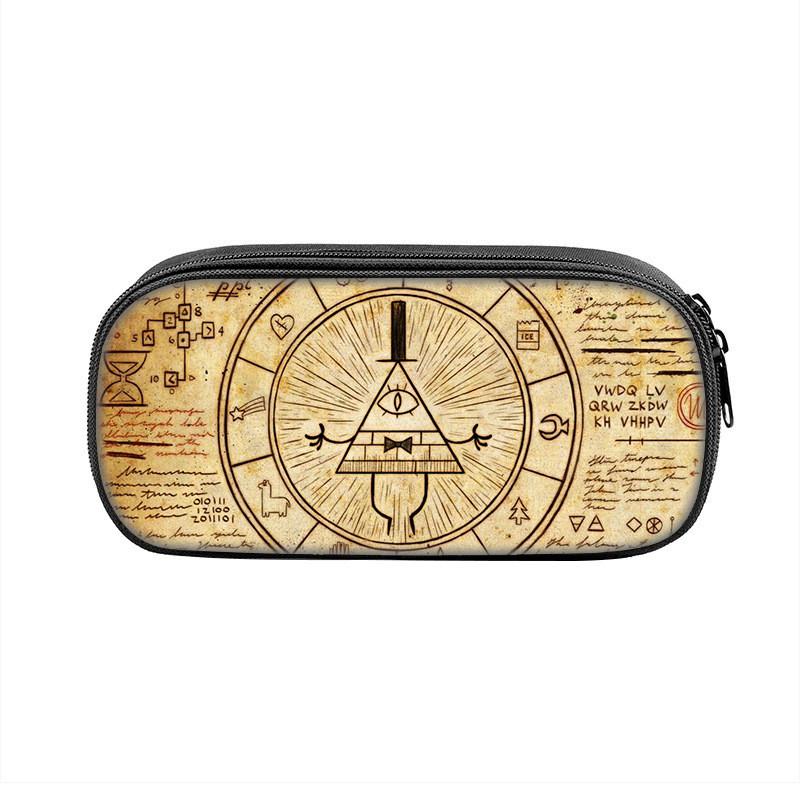 Gravity Falls Cartoon Pencil Case Large Capacity Nylon School Supply Organizer For Students