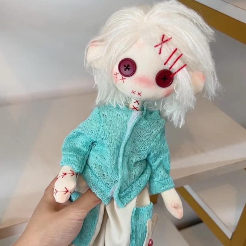 

Creepy Cute Little Angel Ghost Mom Handmade Hand-Sewn Button-Eyed Stitched Cloth Doll 33cm Birthday Gift Collectible Art Doll