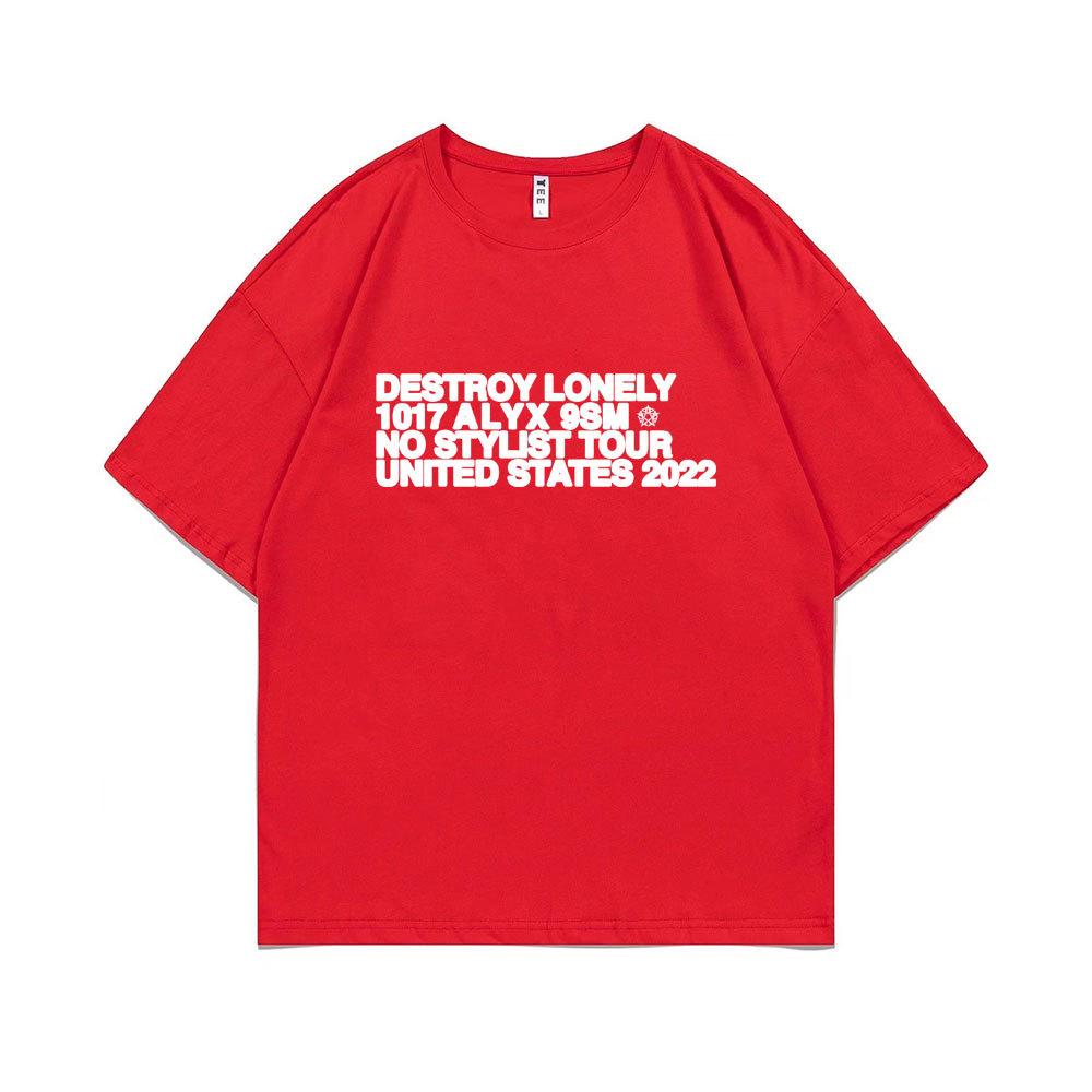 Футболка с принтом рэпера Destroy Lonely Alyx мужская большого размера Cotto S красный 1980₽