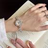 Diamond-encrusted Geometric Round Watch Pull-out Bracelet Fashion Versatile Temperament Bracelet Exquisite Light Luxury High-end Jewelry