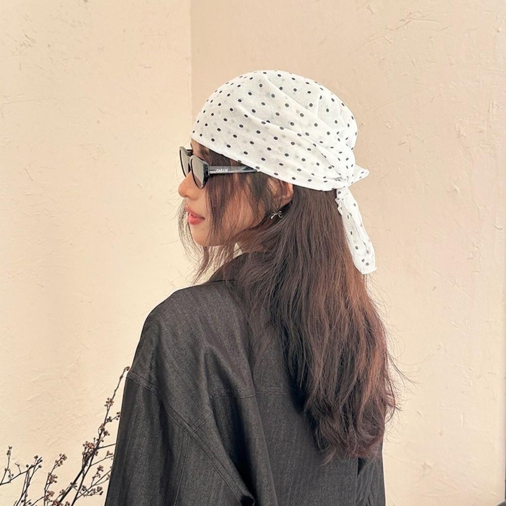 

Модный Квадратный Шарф для Волос в Горошек Имитация Шелка Уютный Платок на Голову Пояс Занавеска для Бедер Тонкая Повязка на Голову белый