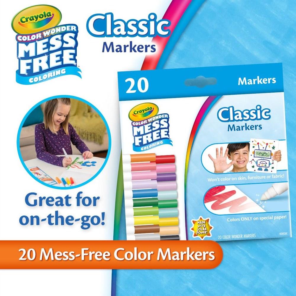 Crayola Color Wonder Marker Set 20 Bold Spill-Free Markers for Kids and Toddlers 3+
