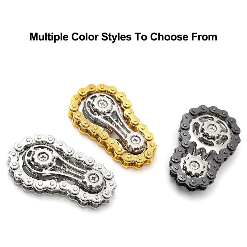 Fingertip Flying Pins Anti-Stress Spinner Anxiety Metal Bike Chains EDC Spinner Fidget Bags for Adult Kids