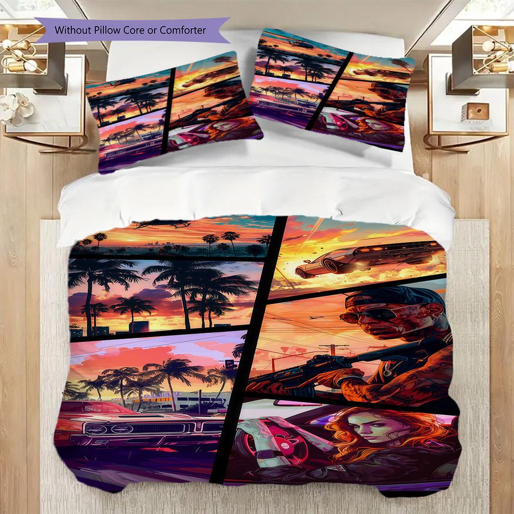 Gta V Urban Adventure Threepiece Set 1 Duvet Cover 2 Pillowcase Without Core Christmas Birthday Gift Bedding Set Duvet Cover And Pillowcase