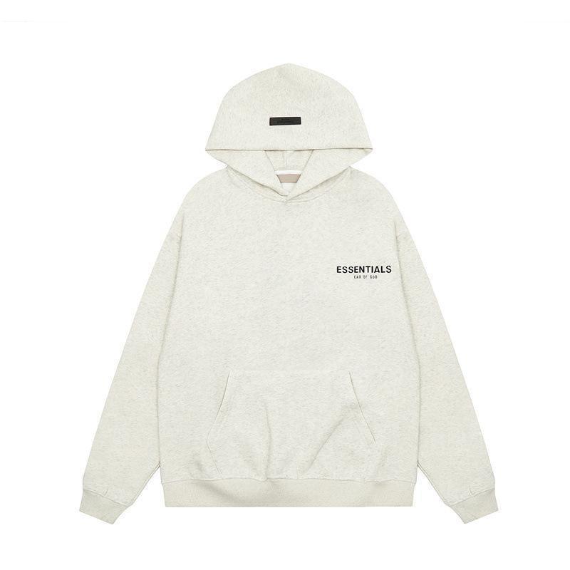 ESSENTIALS Flocked Letter Hoodie Sweatshirt Set Casual Loose Fit Couples Winter Wear