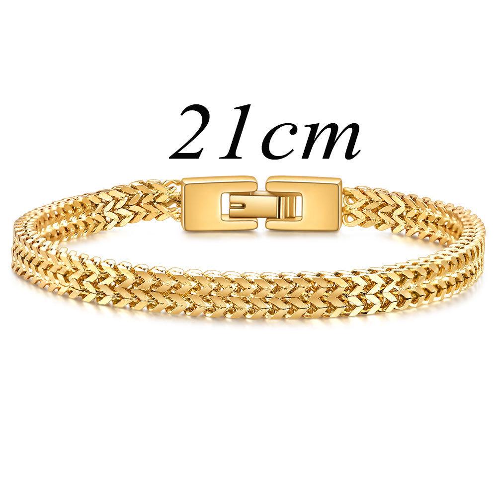 European & American Hip Hop 6MM Dragon Bone Snake Chain Bracelet - Fashionable Titanium Steel