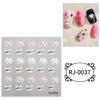 Embossed Cartoon Nail Art Stickers Decals Self-Adhesive Floral Nail Supplies
