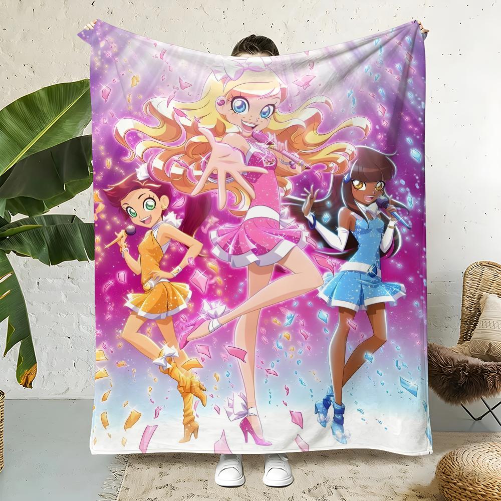 Animation L-LoliRocks Throw Flannel Throw Blanket,Bed Home Office Nap Blanket Travel,Camping,Picnic Blanket Soft Decor