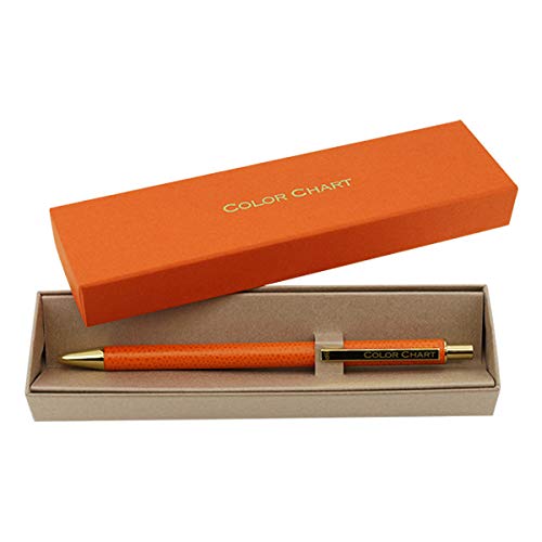 Color Chart Leather-Wrapped Ballpoint Pen (Lantern Cherry)