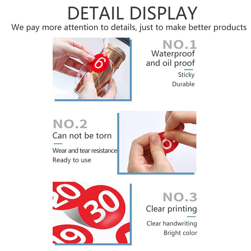 4 arkusze 2,54 cm Naklejki Cyfrowe 1-200 Kolejne Numery Samoprzylepne Etykiety DIY Butelki do Lakieru do Paznokci Zastawa Stołowa Dekoracje do Scrapbookingu