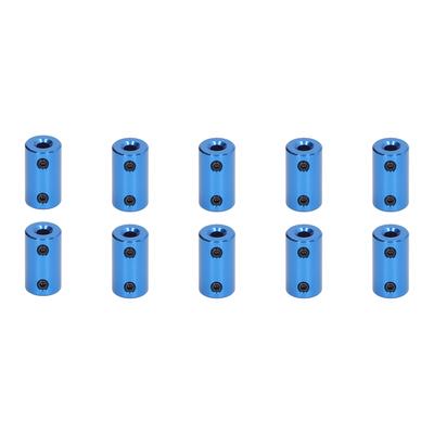 10Pcs Shaft Coupling Stepper Motor Coupler 14mm Diameter 25mm Length Joint Connector 5x5mm 0.2x0.2in Blue