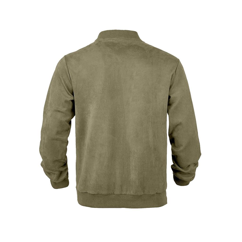 Herren Farbe Lässig Stehkragen Reißverschluss Jacke Übergröße Mittellang Langarm Oberbekleidung