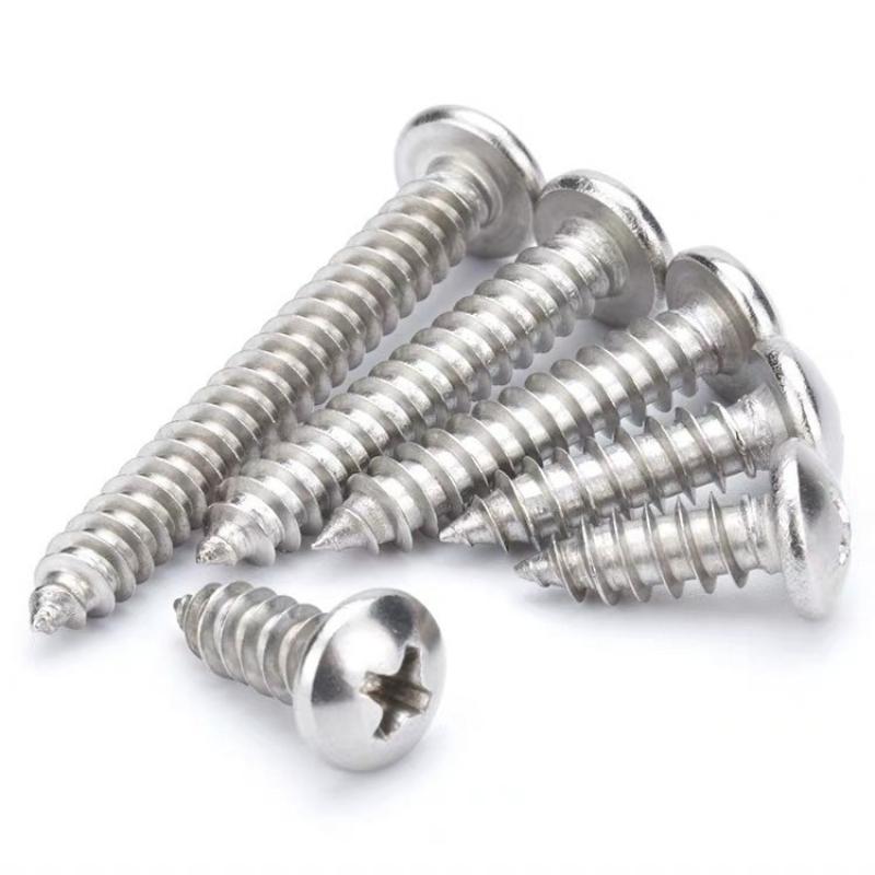 Round Head Self-Tapping Screw Stainless Steel Phillips Recessed Truss Head Wood Screws Mushroom Screw Woodworking Fasteners
