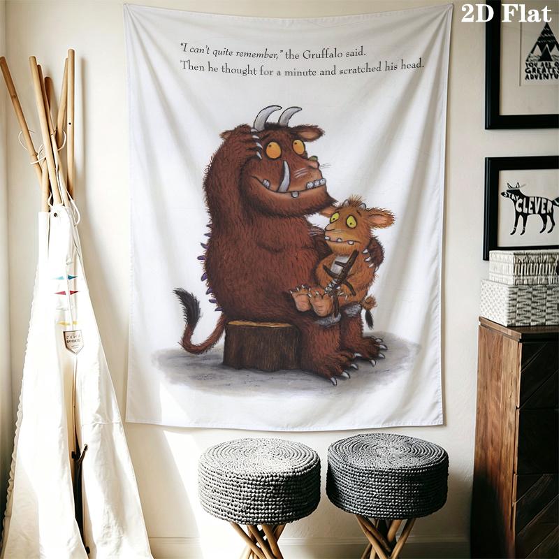 Gruffalo Nástěnná tapiserie Estetické závěsné na zeď Tištěná látková přikrývka Dekorativní tapiserie do ložnice obývacího pokoje Domácí dekorace