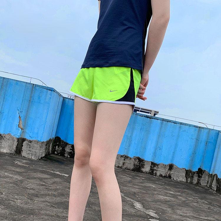 Nike Color Block Quick-Dry Anti-Exposure Sports Shorts Women Shorts Green 573728-702