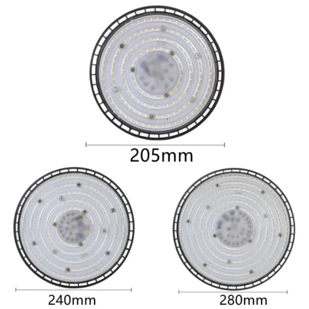 AC 220V Super Bright LED High Bay Light IP65 Waterproof UFO Warehouse Garage Light 100W 150W 200W For Gym Factory Lighting 6000K