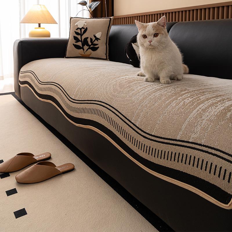 New Special-Shaped Sofa Cushion Fixed Non-Slip Sofa Seat Cushion One-Piece Straight Row High-End Sofa Cover Cloth Towel