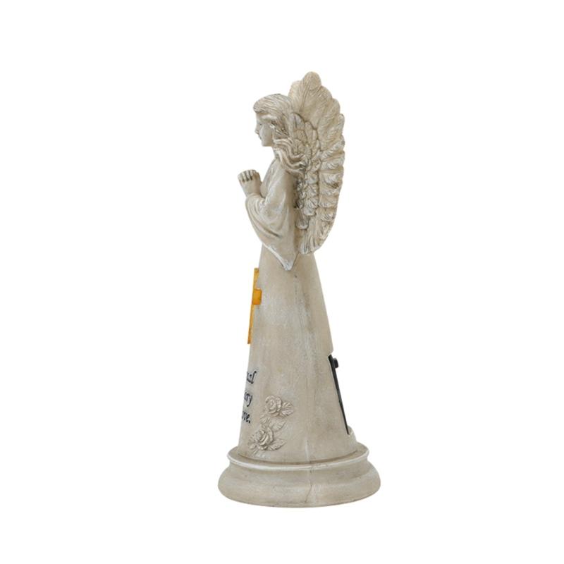 Statui Înger Grădină Rășini Decorațiuni Exterioare, Figurine Îngeri Solare Luminoase pentru Decorațiuni Grădină Curte Artă Cadou Comemorativ