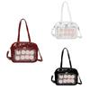 Womens Clear Crossbody Bag Girl School Messenger Bag Lady Shoulder Bag Cute Ita Bag JK Bowknot Handbag DIY Anime Satchel