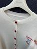 Plus Size Women's New Year Round Neck Knit Cardigan with Little Horse Embroidery – Autumn/Winter Long Sleeve Top