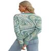 Aproms Elegant Green Tie Dye Knitted Sweater and Pullovers Women Winter Long Sleeve Warm Ribbed Jumper Female Slim Top