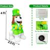 4FT St Patricks Day Inflatables Outdoor Decorations Blow Up Cute Dog Wearing Luck Shamrock Hat Bead Necklace, St. Patrick's Blow ups Irish Built-in