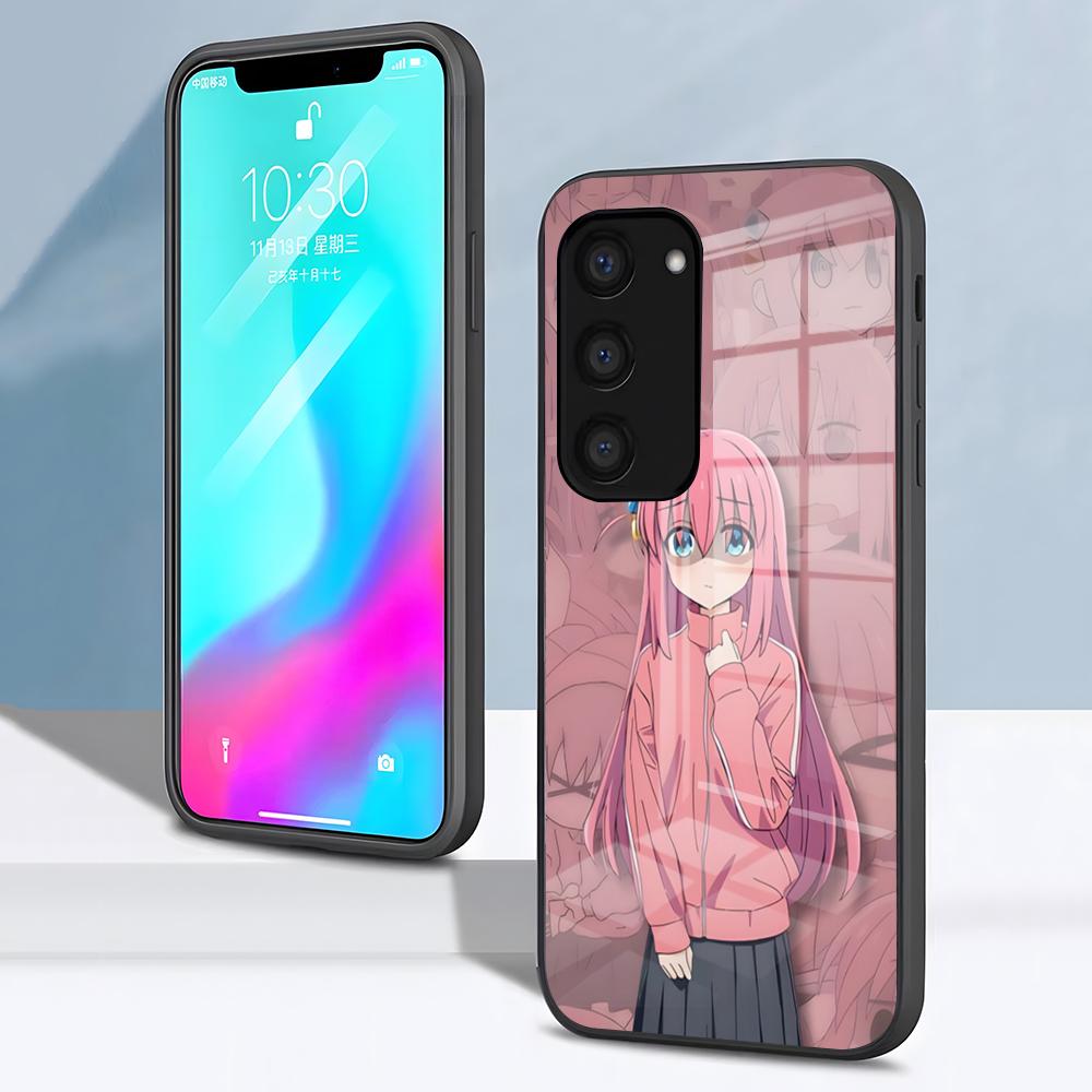 B-Bocchi The Rock H-Hitori Gotoh Handyhülle Für Samsung S26 S25 S24 FE S23 S22 S21 Plus S20 Ultra Note20Ultra Schwarze Glasabdeckung