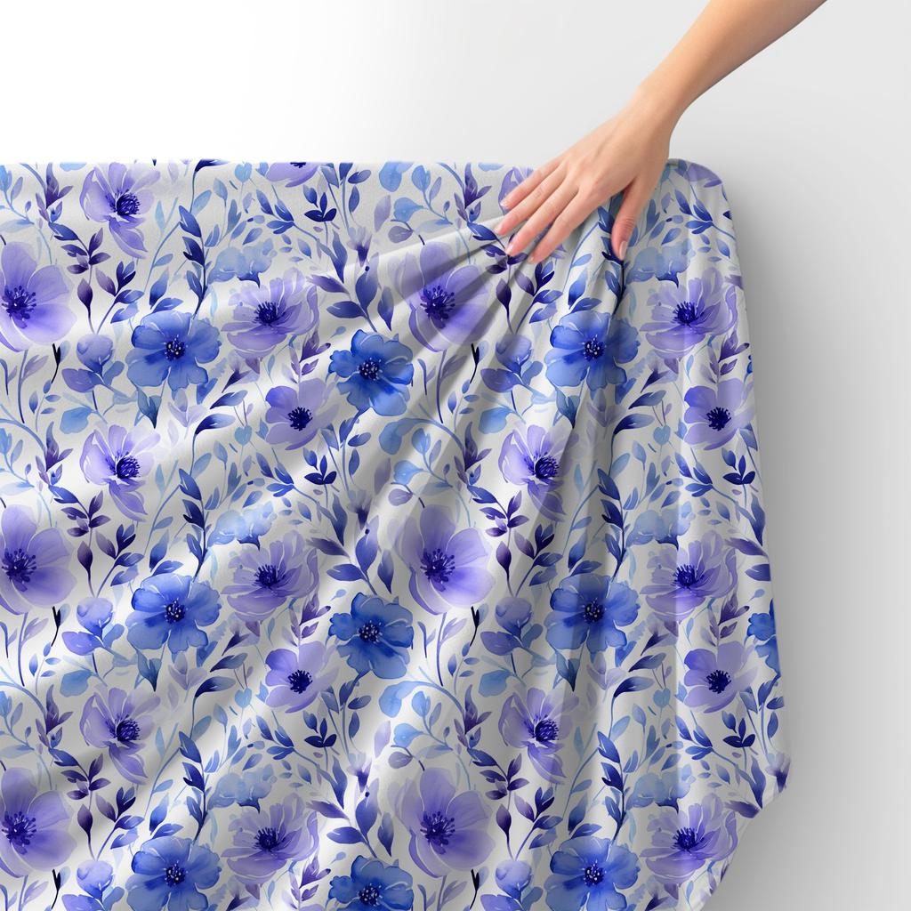 Royal Samt Stoff Polyester Zum Nähen - Motiv Blumen - Rdx2489