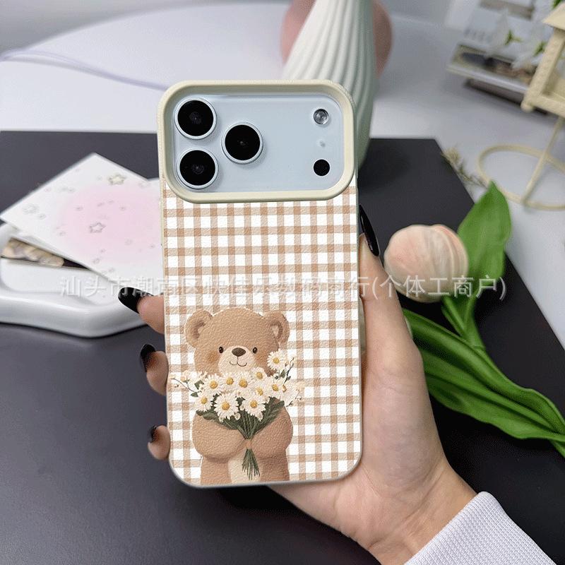 Bear Apple 15Promax mobile phone case 17/16plus cartoon iPhone13/14 sweet and cute 11 soft case