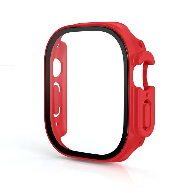 HD Tempered Glass+Case For Apple Watch Ultra 3/2/1 49mm PC Bumper+Screen Protector Cover iWatch Series Ultra 3 49mm Accessories