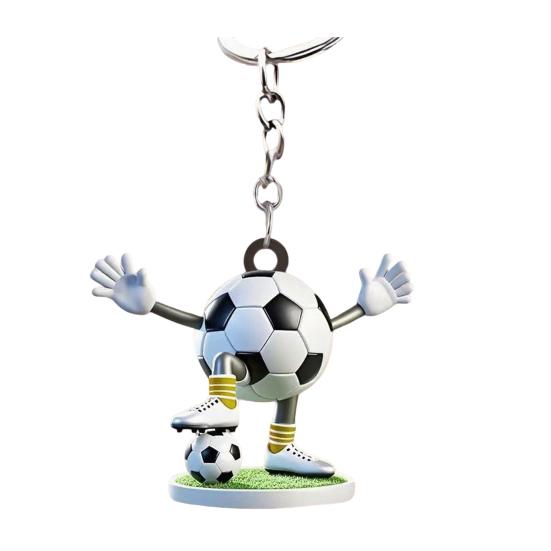 Nyckelring 2D Akryl Fotbollsberlock Nyckelring Bilinteriör Fint Hantverk Nyckelring Ryggsäckar Handväskor Bilar Plånböcker Tillbehör