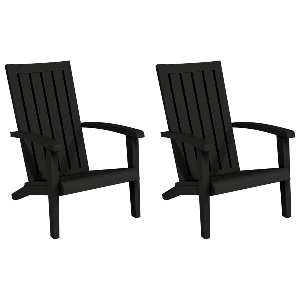 Adirondack Gartenstühle 2 Stück Schwarz Polypropylen