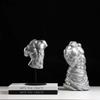 Silver Kroppsbyggarfigurer Staty Skrivbordsdekoration Hantverk Karaktärer Harts Skulptur Rum Estetisk Dekor Moderna Möbler