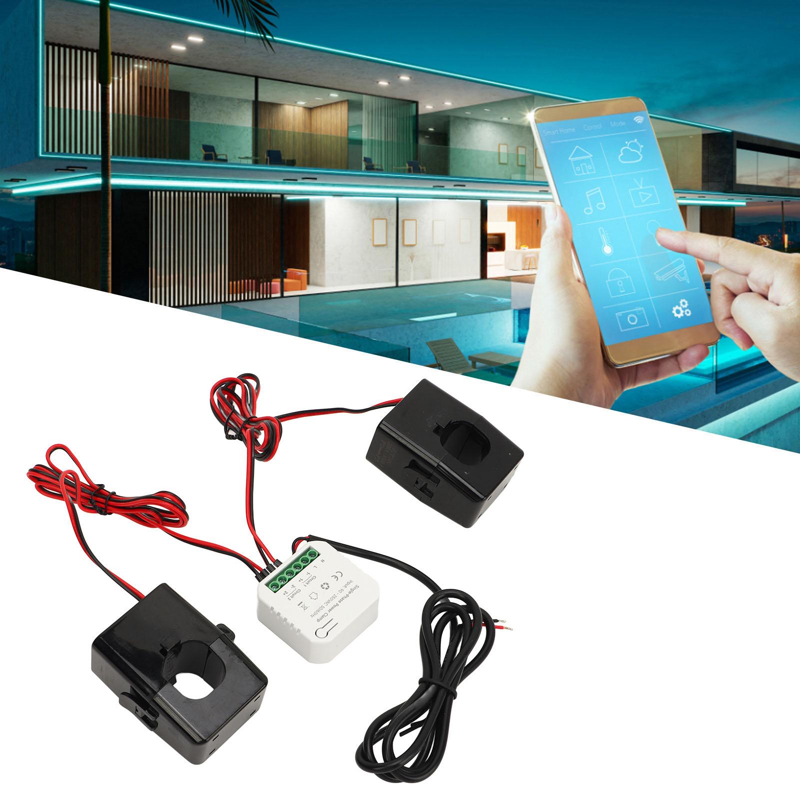 

Smart Electricity Monitor Single Phase Energy Meter Mobile APP Control 35MM DIN Rail Mount 90‑250VAC for Solar PV System United States
