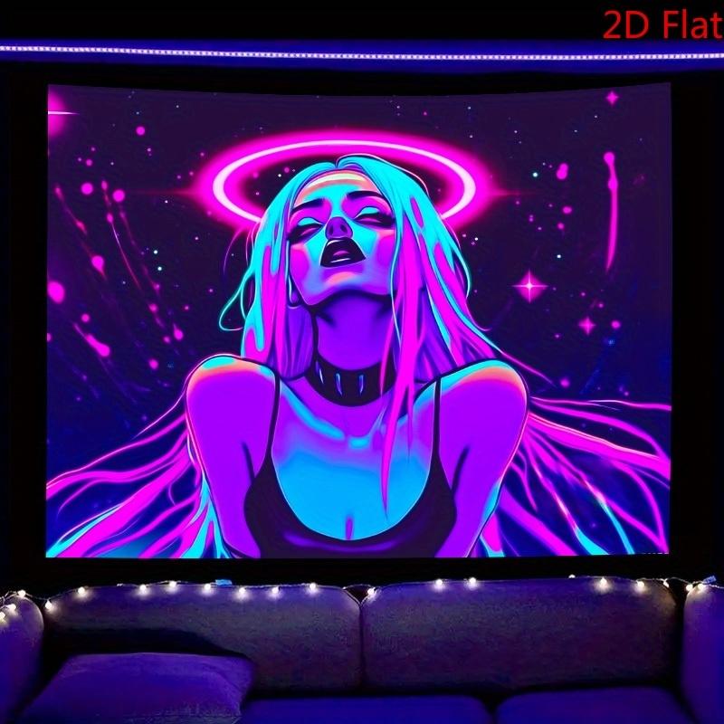 Neon Goddess Tapestry, Hanging On The Psychedelic Wall, For Aesthetic Home Decoration In Bedrooms And Game Rooms