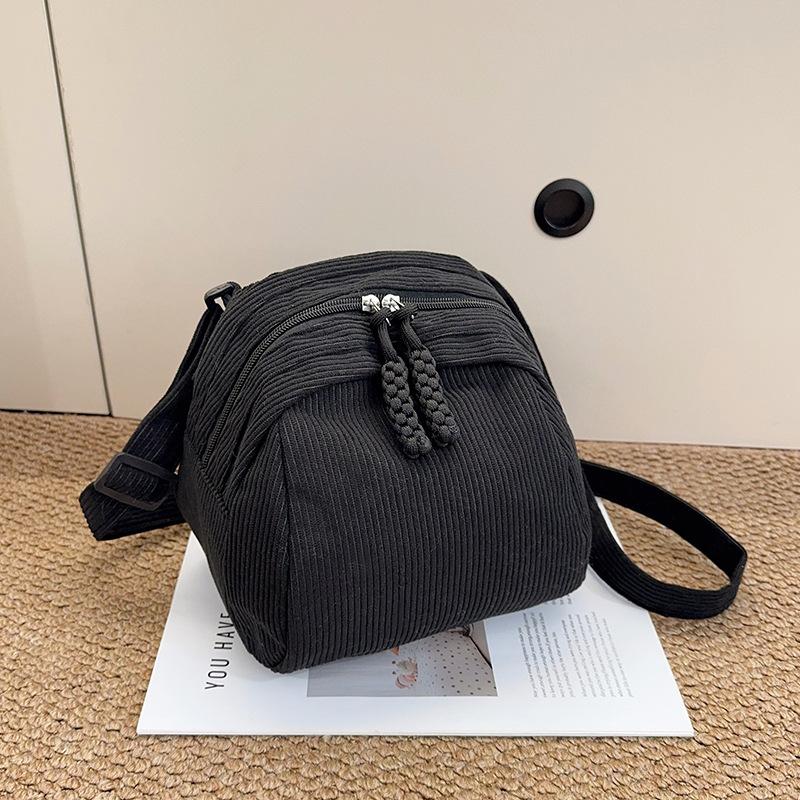 Herbst Vielseitige Damen Cord Crossover-Taschen Einfache Unifarbene Leichte Damen-Umhängetasche Reise Tragbare Damen-Handtasche