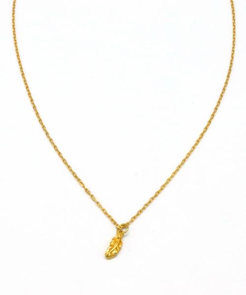 Bonbeau Tiny Leaf Pendant Point Necklace Gold Chain Necklace