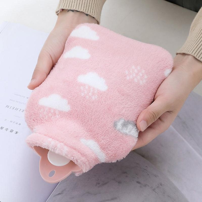 Cartoon Hot Water Bottle Large Hot Water Bag with Cover Cold-proof Heat Preservation Hot Water Bottle for Winter Warm