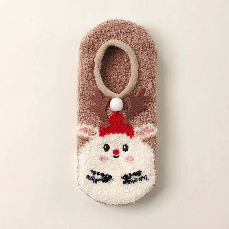 Fall/Winter Floor Socks Warm Non-slip Stockings Indoor Yoga Socks Low Calf Slipper Women Cute Hedgehog Home Hosiery Xmas Gifts