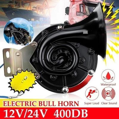12V/24V elektrický šnečí klakson Univerzální elektronický klakson Super hlasitý zvuk Vodotěsný Vzduchový klakson Automobil Motocykl Nákladní vůz Vzteklý zvuk na palubě