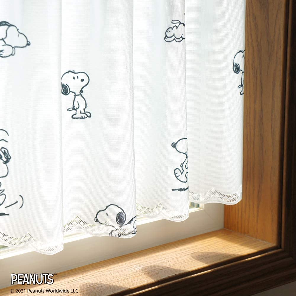 Noren Kobo Snoopy Goods Cafe Curtains for Small Windows Room Dividers Curtains Simple SNOOPY PEANUTS Width 120 x Length 45cm Cafe Curtains Random