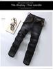 Men's Elastic Black Straight-Leg Jeans for Spring and Autumn - Comfortable, Loose-Fit Fashion for Elderly and Middle-Aged