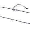 S925 Sterling Silver Women's Carved Knife Bead Necklace - Shiny Round Bead Chain, High-End Long Sweater Chain for Autumn/Winter