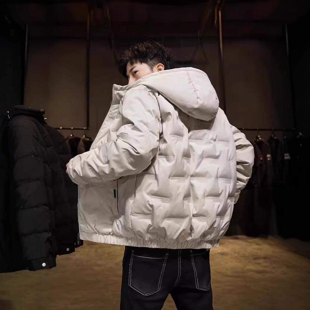 2025 Dunjakke Herre Hvit Andedun Hette Utendørs Fritid Par Arbeidsklær Fortykket Varm Løs Allsidig Jakke