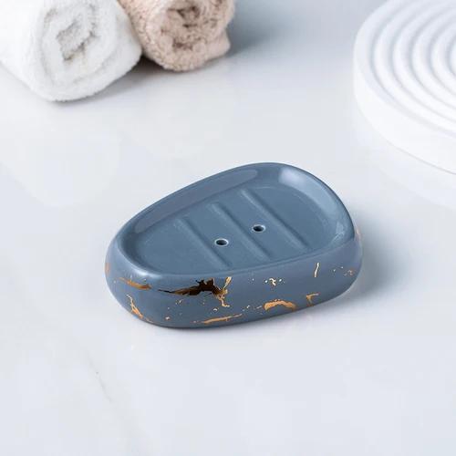 bathroom accessories set Marble gold pattern ceramics toothpaste dispenser soap box toothbrush holder bathroom cup lotion bottle