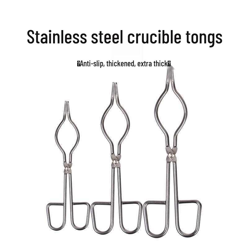 Stainless Steel High-Temperature Resistant Crucible Tongs with Long Handle 240mm Chrome Plated