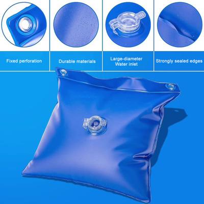 Saco Pendurável para Cobertura de Piscina à Prova de Vazamentos Quadrado Pesos para Cobertura de Piscina PVC Espesso Sacos de Água para Cobertura de Piscina Acima do Solo Antigelo Lona de Inverno Pesos