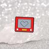 Decorative Geometric Red Heart Brooch With Fun Cartoon Design For Lovers Fashion